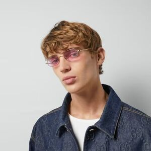 NEW Gucci GG1648S 005 Gold Pink Unisex Rectangle Sunglasses GG 1648S